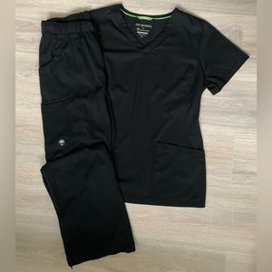 Healing Hands Black Scrubs Set, size M
